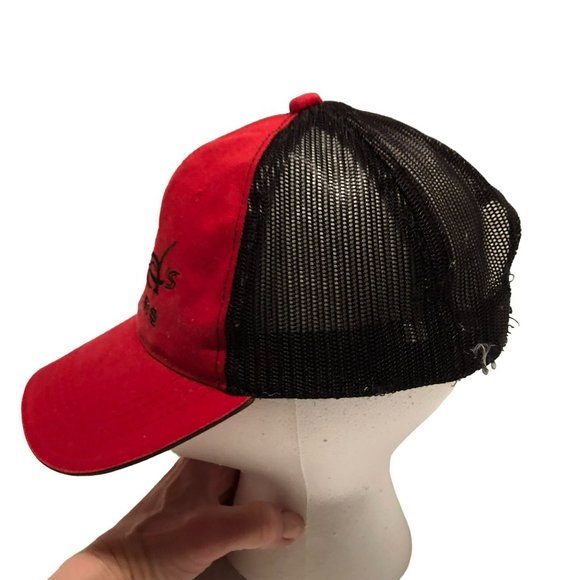 ORANGE COUNTY CHOPPERS TRUCKER CAP HAT BASEBALL HAT RED BLACK ADJUSTABLE MENS - Picture 2 of 5